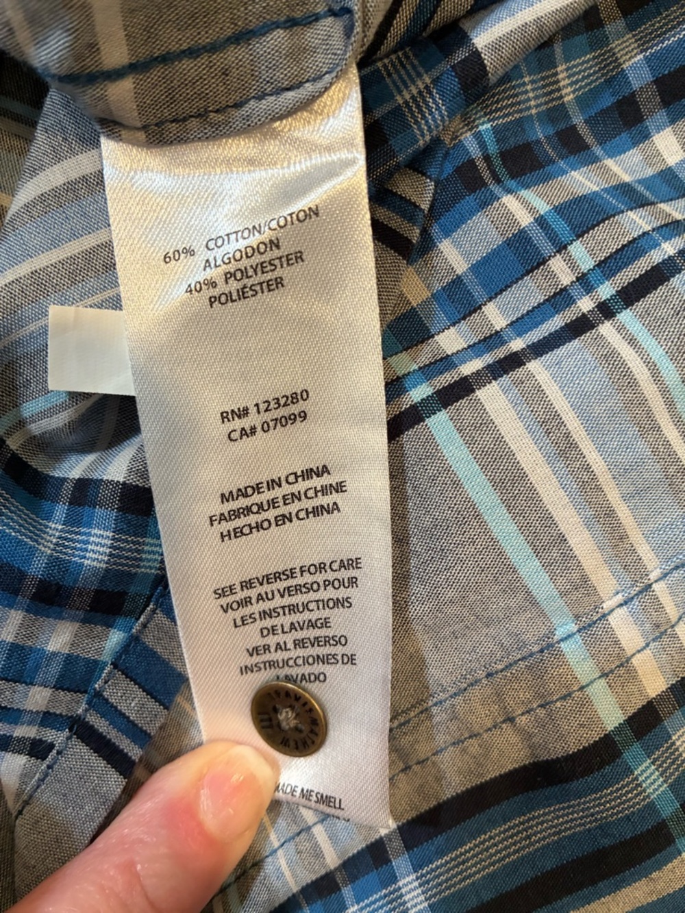 Travis Mathew Men’s Plaid Button Up Shirt Short Sleeve Blue Gray Size M - Picture 6 of 6